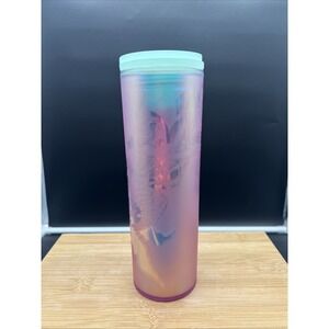 Starbucks Iridescent Pink Mermaid Siren Insulated Tumbler 2022 Twist Lid 16 oz